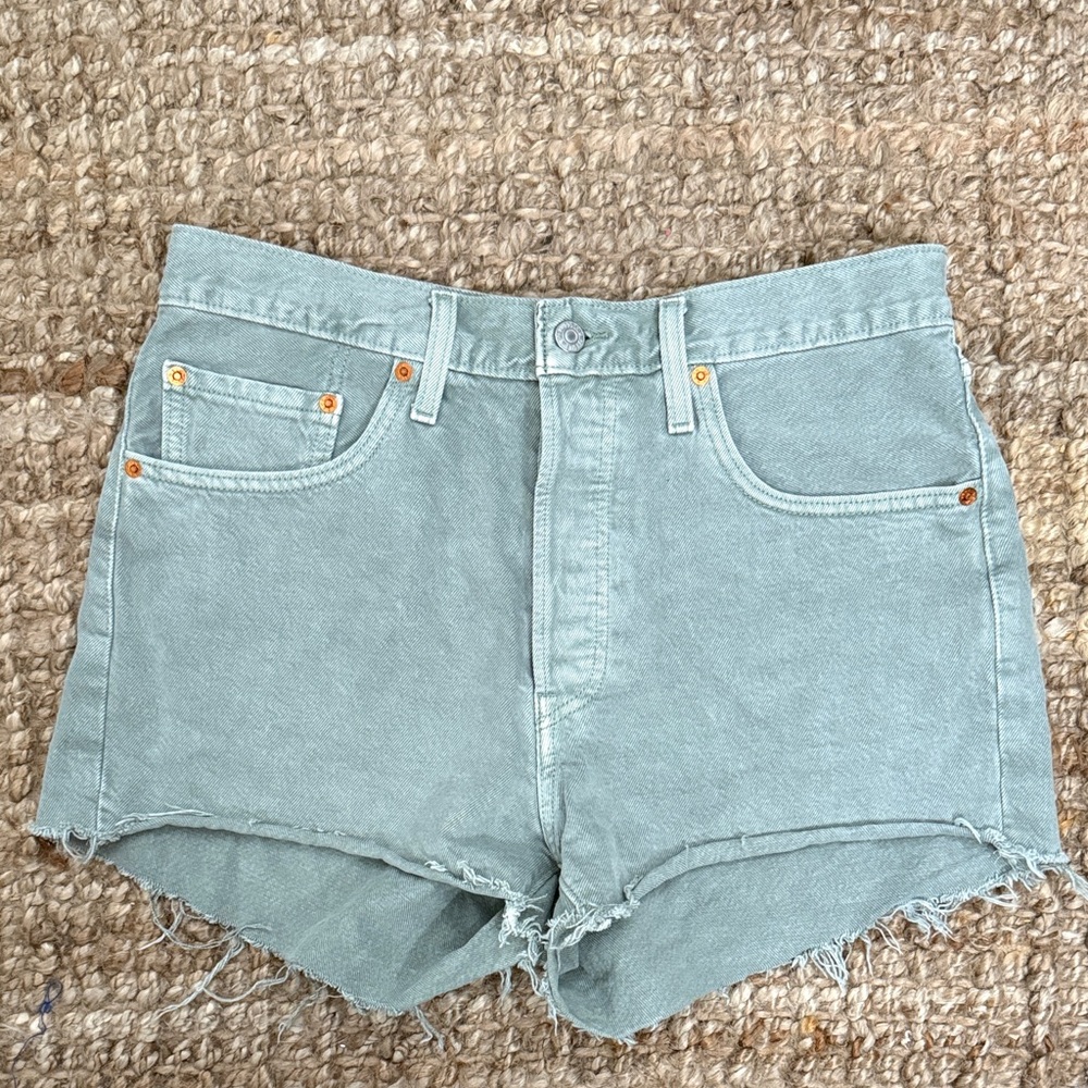 Levi’s 501 Women's Light Green Denim Shorts